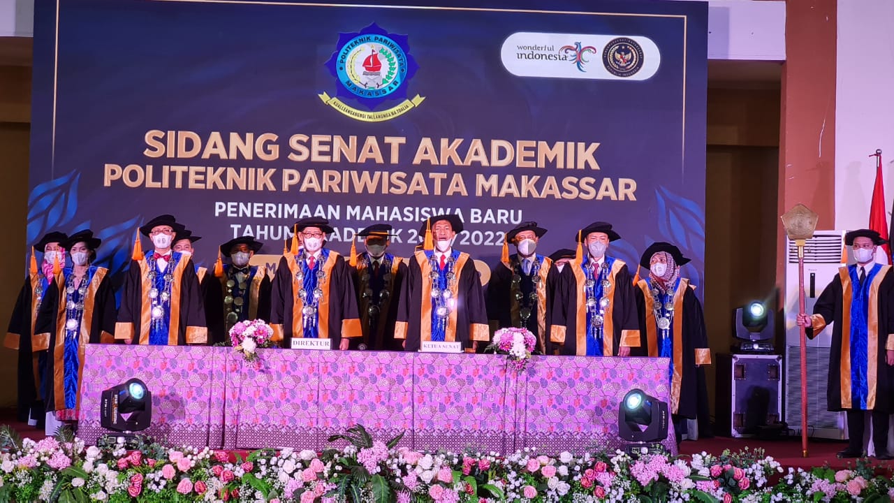 Poltekpar Makassar Menggelar Sidang Senat Terbuka Dalam Rangka Penerimaan Mahasiswa Baru Tahun Akademik 2021/2022