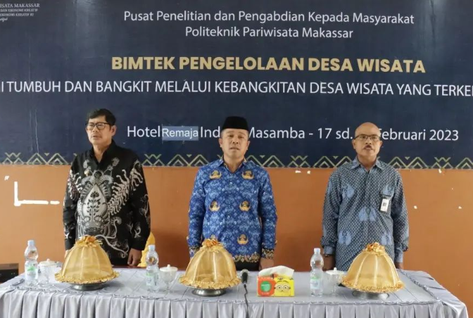 Pusat Penelitian dan Pengabdian kepada Masyarakat (P3M) Poltekpar Makassar melaksanakan Bimbingan Teknis (Bimtek) Pengelolaan Desa Wisata di Kab. Luwu Utara