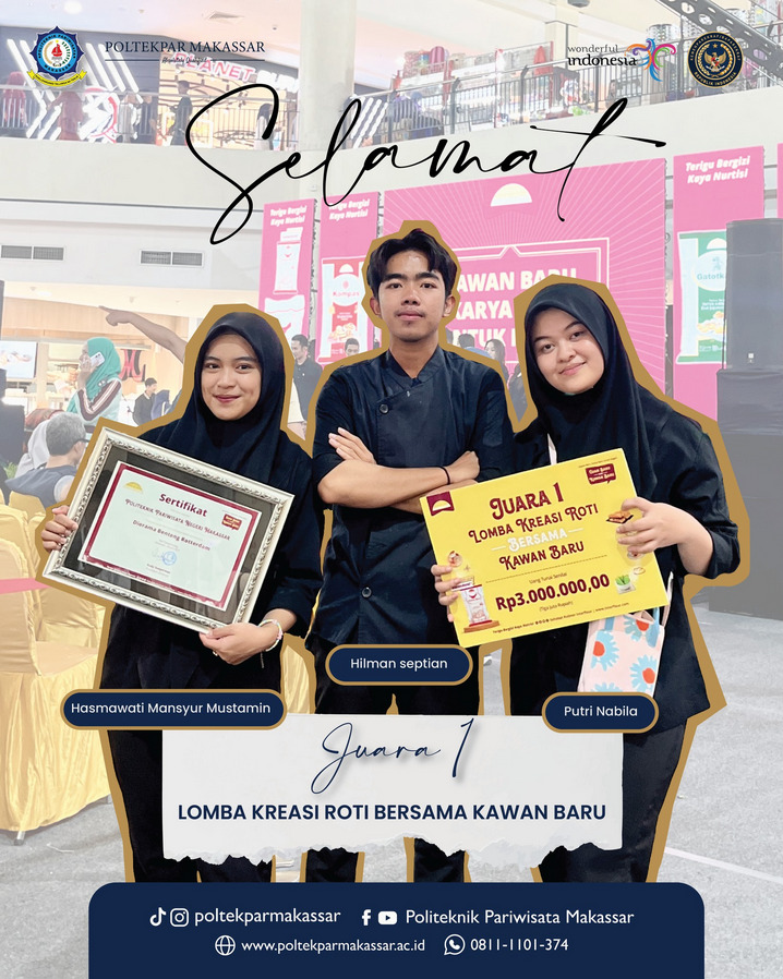Mahasiswa(i) Prodi Seni Kuliner Raih Juara 1 Lomba Kreasi Roti bersama Kawan Baru